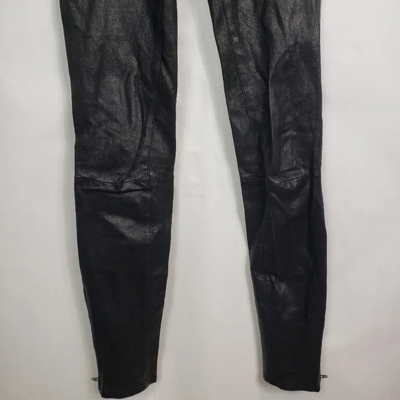 J Brand lambskin skinny pants with ankle zip - Picture 3 of 11